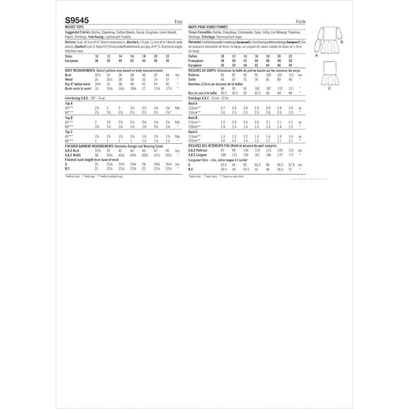 Simplicity S9545 Misses Peplum Tops Sewing Pattern 10-22 - Picture 2 of 8